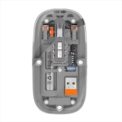 2.4G Wireless Optical Sensor Rechargeable Transparent Office Mouse Dual Mode Wireless Mouse